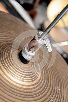Cymbal of a drum set photo