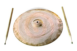 Cymbal and drumsticks