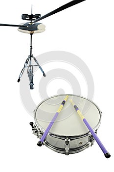 Cymbals and drum