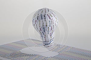 CYMK 3D Printing concept: lightbulb photo
