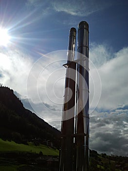 Cymneis of a wooden industry in Dolomiti