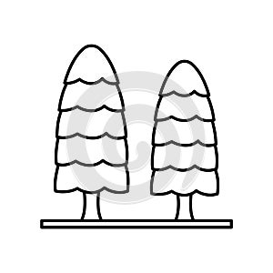 Cypress tree   Line Style vector icon which can easily modify or edit