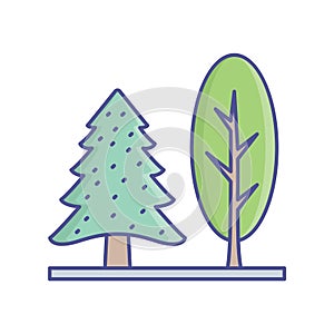 Cypress tree Line Style vector icon which can easily modify or edit