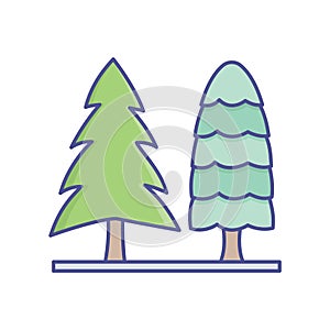 Cypress tree   Line Style vector icon which can easily modify or edit