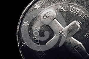 Cypriot euro coin. Business concept. Macro