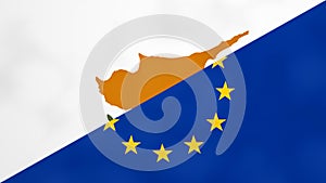 Cypriot and Europe flag. Brexit concept of Cyprus leaving European Union