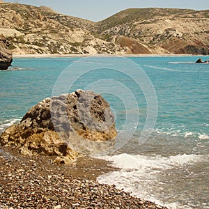 Cyprus beach and hills