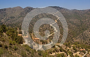 Cyprus. Beautiful summer landscape.	 Monastery courtyard.