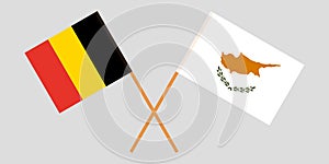 Cyprus and Belgium. The Cyprian and Belgian flags. Official proportion. Correct colors. Vector