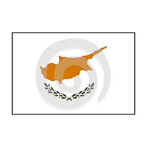 Cyprus flag rectangle icon vector with map for middle east or European icons.