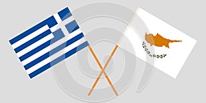 Cyprus and Greece. The Cyprian and Greek flags