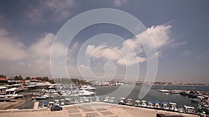 Cyprus, Greece, Pleasure boats and fishing boats in harbor, fishing boats near the pier, boat parking, A number of