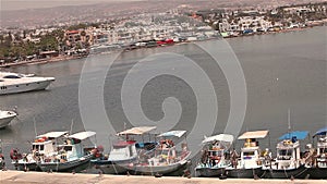 Cyprus, Greece, pleasure boats and fishing boats in harbor, fishing boats near the pier, boat parking, a number of