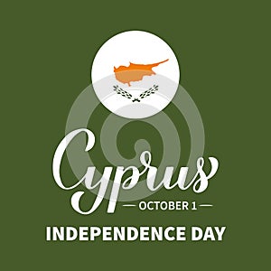 Cyprus Independence Day typography poster. Cyprian National holiday on October 1. Vector template for banner, flyer