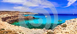 Cyprus island - amazing crystal waters of Blue lagoon in Cape Greko natural park