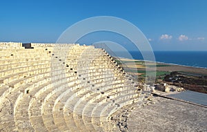 Cyprus, Kourion, Roman amphitheater and beach photo