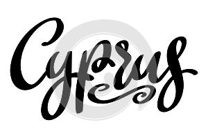 Cyprus. Lettering phrase isolated on whit