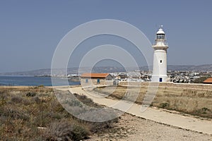 Cyprus Lighthouse Overlooking Coastal City