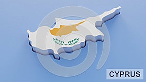 Cyprus map 3D illustration