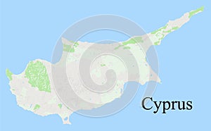 Cyprus map. Geographic map background, drawn with cartographic a photo