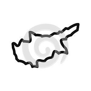 Cyprus map icon linear graphics set vector