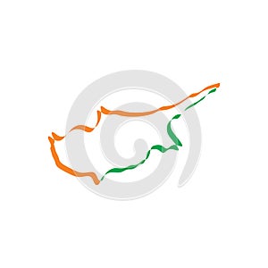 cyprus map vector icon symbol