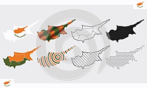 Cyprus Map Vector Set
