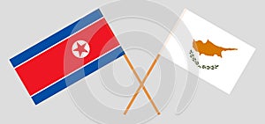 Cyprus and North Korea. The Cyprian and Korean flags. Official proportion. Correct colors. Vector