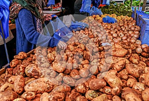 Cyprus potatoes on sale at a market stall