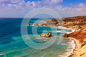 Cyprus seascape with Aphrodite's Rock.