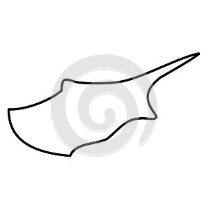 Cyprus - solid black outline border map of country area. Simple flat vector illustration