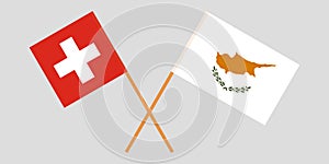 Cyprus and Switzerland. The Cyprian and Swiss flags. Official proportion. Correct colors. Vector