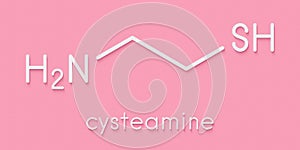 Cysteamine drug molecule. Skeletal formula. photo