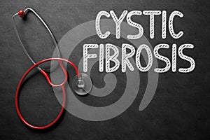 Cystic Fibrosis on Chalkboard. 3D Illustration.