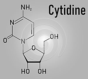 Cytidine RNA building block molecule. Skeletal formula.