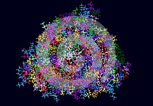 Cytochrome P450 molecule. CYP 3A4 is the most promiscuous of the human CYP enzymes. Molecular model. 3D rendering photo
