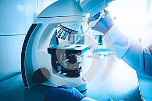 Cytological and morphological examination in the laboratory