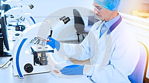 Cytological and morphological examination in the laboratory