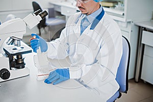 Cytological and morphological examination in the laboratory