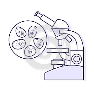 Cytological tests. Vector medical outline illustration.