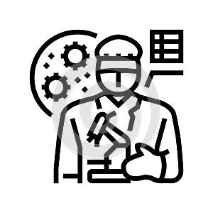 cytologist worker line icon vector illustration