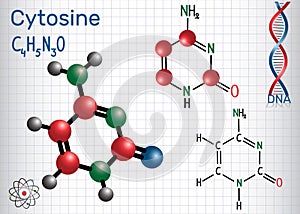Cytosine C - pyrimidine nucleobase, fundamental unit photo