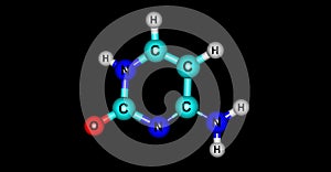 Cytosine molecular structure isolated on black background