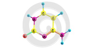 Cytosine molecular structure isolated on white background