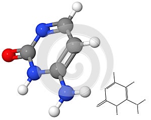 Cytosine molecule with chemical formula photo