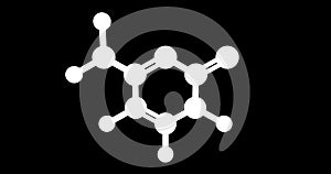 Cytosine molecule, rotating seamless loop, 3d animation, 4k 30fps