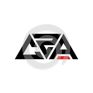 CZA triangle letter logo design with triangle shape. CZA triangle logo design monogram. CZA triangle vector logo template with red