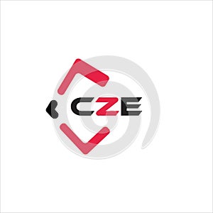 CZE creative minimalist letter logo. CZE unique vector initials alphabet letter logo design