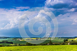 Czech countryside with powerstation on the horizon