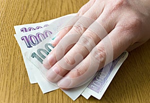 Český hospodárstva český koruna bankovky v obálka podplatiť korupcie 